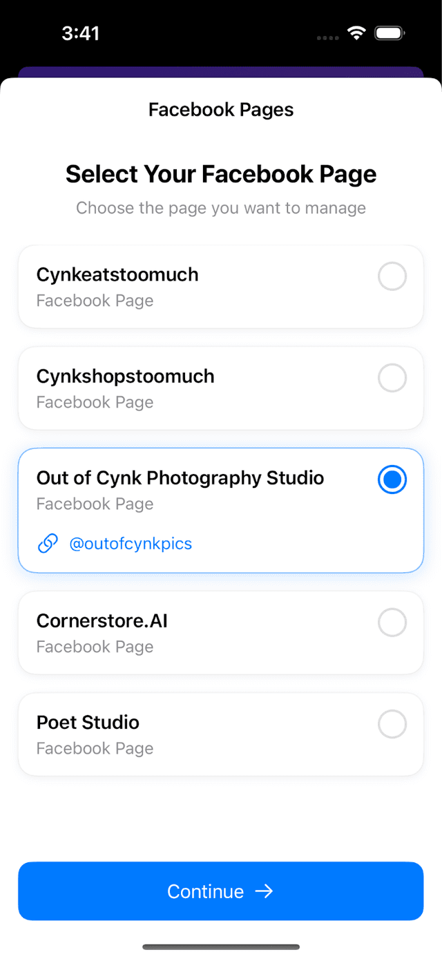 Final selection screen